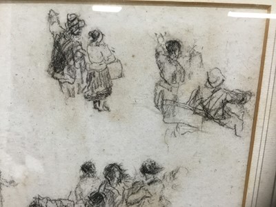 Lot 23 - Attributed to David Cox (1785-1859) charcoal sketch, Figures