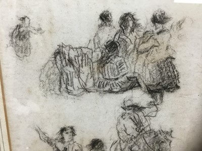 Lot 23 - Attributed to David Cox (1785-1859) charcoal sketch, Figures