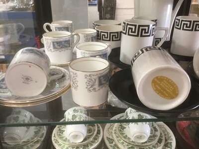 Lot 169 - Portmeirion Greek Key coffe ware designed by Susan Williams Ellis, Coalport Revelry coffee set, and a Wedgwood Santa Clara tea set