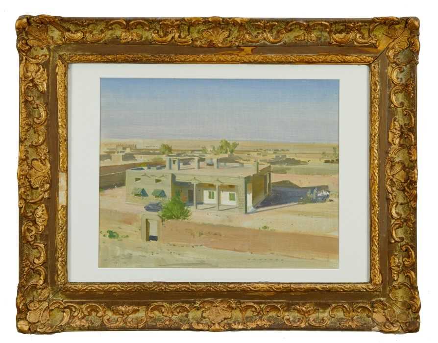 Lot 1033 - *Frank Wootton (1911-1998) oil on canvas laid on board - Iran Landscape