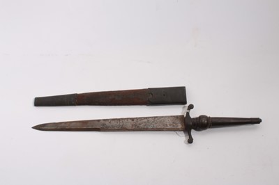 Lot 1007 - Scarce Late 18th century German hunting plug bayonet with scabbard