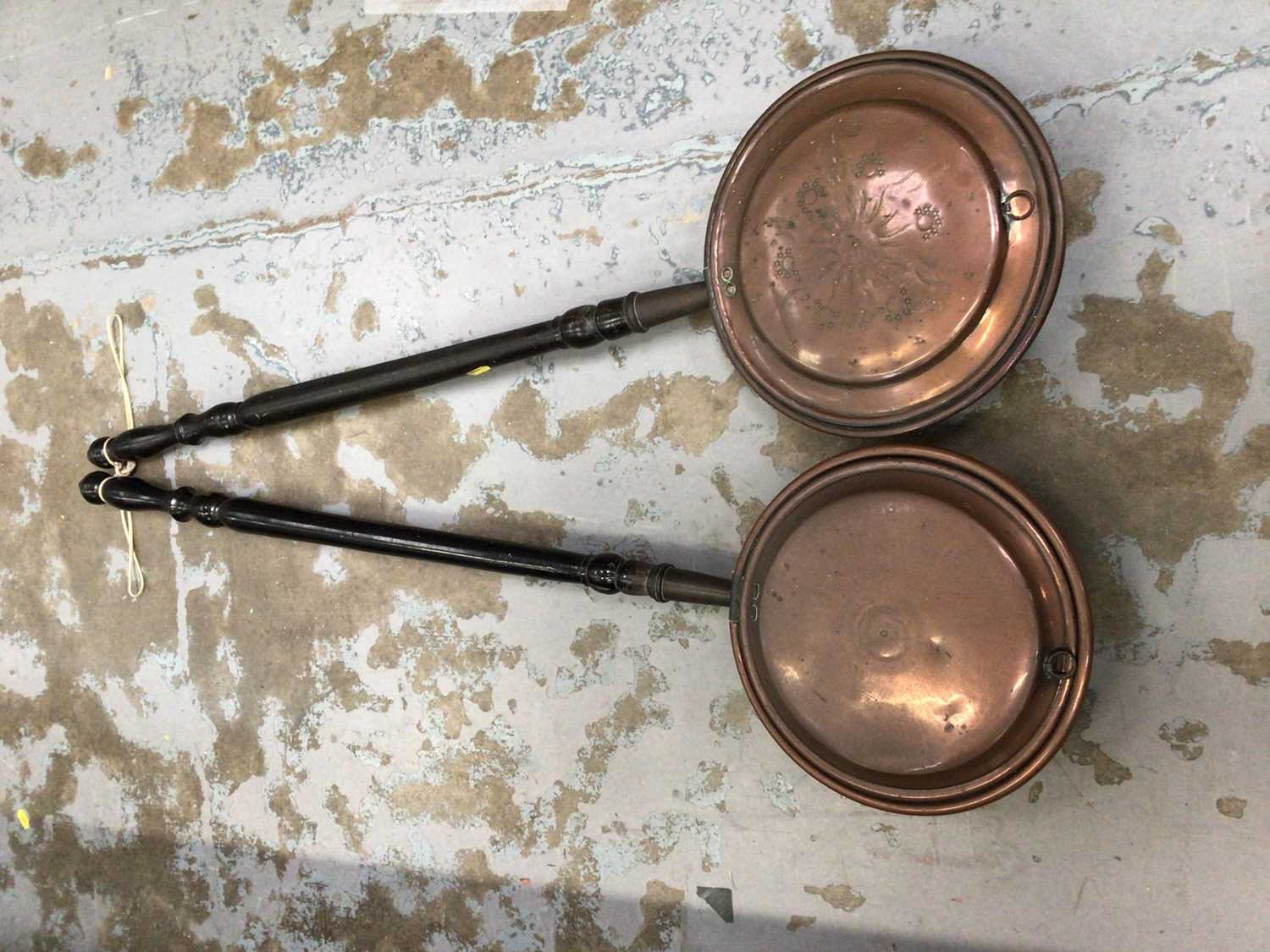 Lot 533 Two copper warming pans