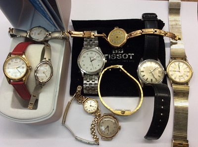 Lot 680 - Group of wristwatches including three 9ct gold cased watches