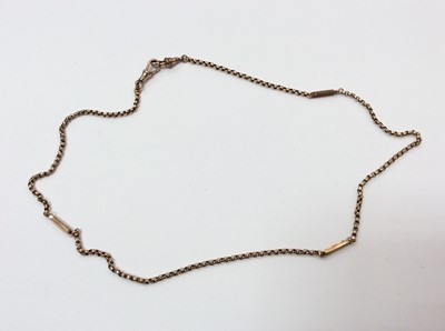 Lot 673 - 9ct rose gold watch chain