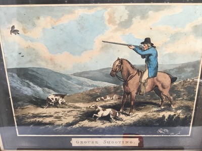 Lot 70 - Set of four shooting prints published 1796 by Fores after Howitt, in Hogarth frames