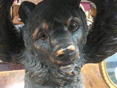 Lot 734 - Late 19th / early 20th century Black Forest carved linden wood bear occasional table
