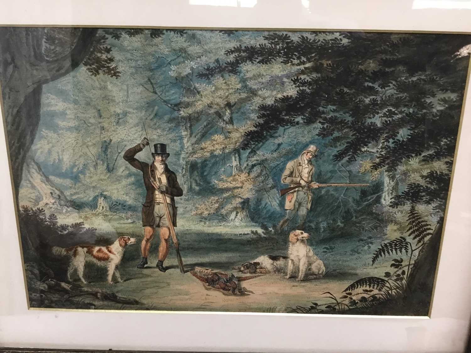 Lot 72 - Pair of good quality 19th century hand coloured hunting etchings in the style of Howitt, framed and glazed
