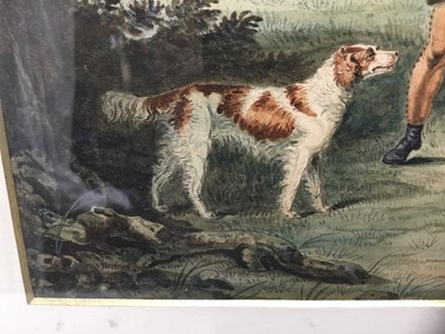 Lot 216 - Pair of good quality 19th century hand coloured hunting etchings in the style of Howitt, framed and glazed