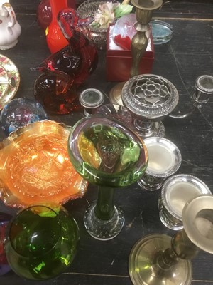 Lot 152 - Decorative glassware, paperweights etc, together with silver plated wares