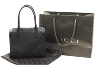 Lot 1452 - Gucci Signature canvas handbag , black square...