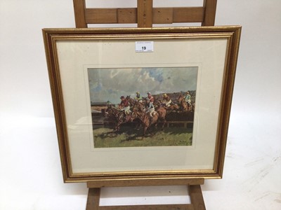 Lot 19 - Peter Biegel (1913-1988) coloured print - The Whitbread Gold CUp, 1966, 20cm x 24cm, in glazed gilt frame