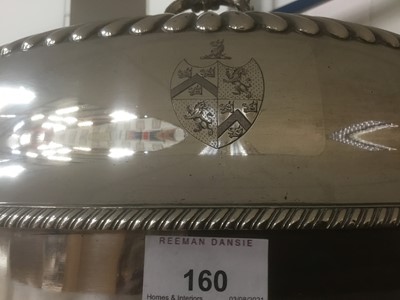 Lot 160 - 19th century silver plated meat cover, with engraved armorial