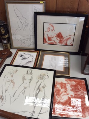 Lot 461 - Peter Collins A.R.C.A. (1923-2001) Six framed original artworks - Female nudes