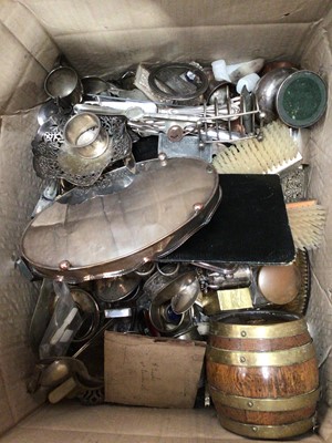 Lot 579 - Box of mixed silver plate and other sundries