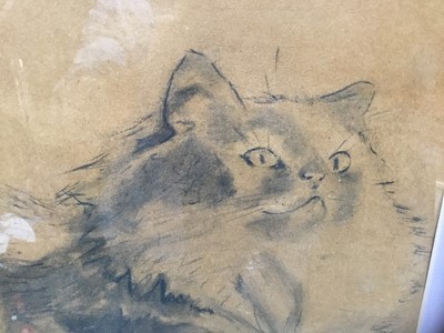 Lot 27 - Manner of Mary Fedden (1915-2012) charcoal - cat