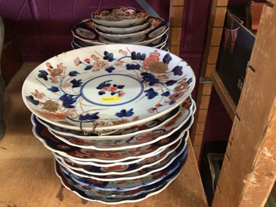 Lot 503 - 18th Century oriental plate, plus twenty Victorian oriental plates and three saucers