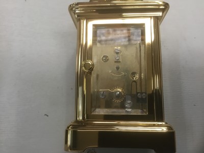Lot 175 - Brass carriage clock by Matthew Norman in leather case