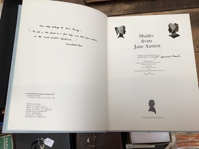 Lot 33 - Shades from Jane Austen by Honoria D. Marks, from a limited edition of 1000 and signed by the author, together with Volume 1 of Early English Furniture and Woodwork