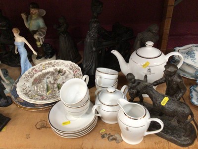 Lot 548 - Group of Heredities limited edition figures together with a Royal Doulton figure of Princess Diana, Elizabeth II 2002 Golden Jubilee Teaset, other figures and sundry ceramics