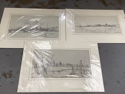 Lot 56 - Quantity of pictures and prints, various subjects, including three Paul Earee sketches, four Willie Rawson etchings, Mona Lisa scrapbooks, etc