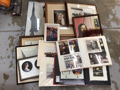 Lot 37 - Quantity of pictures and prints, various subjects, including three Paul Earee sketches, four Willie Rawson etchings, Mona Lisa scrapbooks, etc