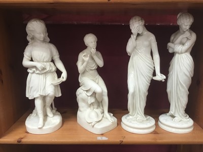 Lot 206 - Two Victorian Copeland Parian porcelain figures and similar items