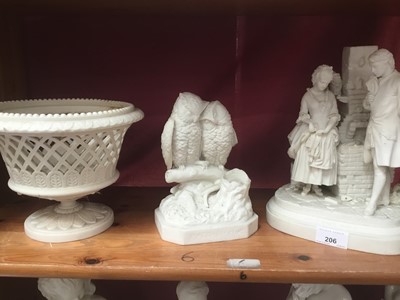 Lot 206 - Two Victorian Copeland Parian porcelain figures and similar items