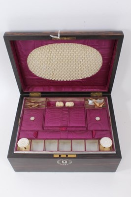 Lot 830 - Early Victorian coromandel domed top needlework box