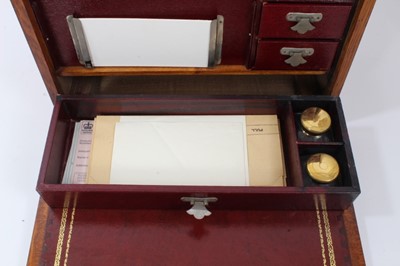 Lot 829 - Edwardian honey oak desk top stationery cabinet