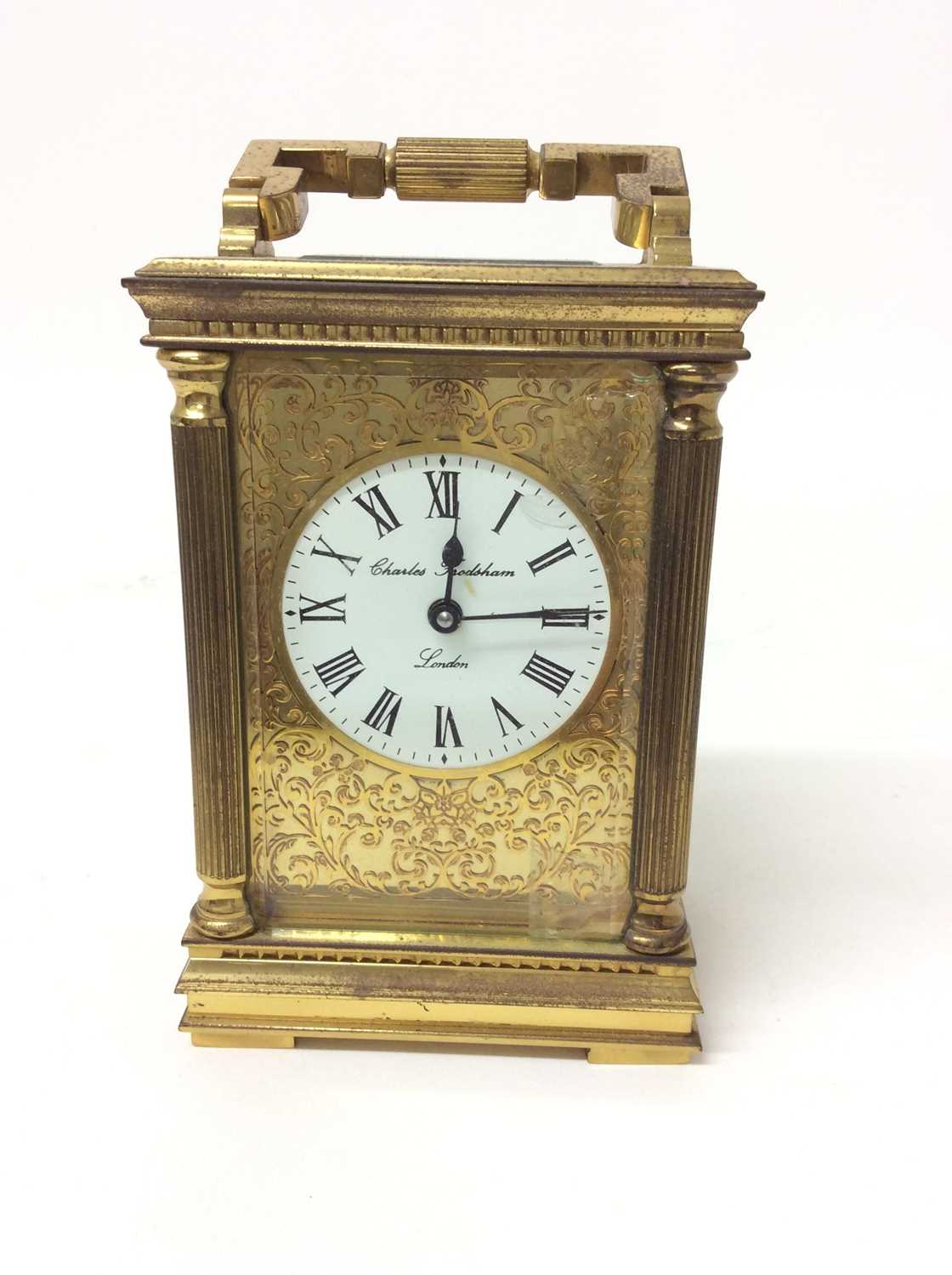 Lot 653 - 19th century-style brass carriage clock