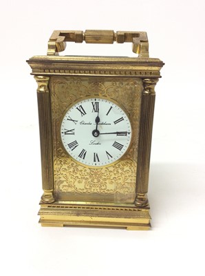 Lot 653 - 19th century-style brass carriage clock signed Charles Frodsham (London)