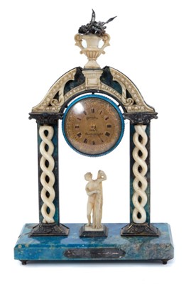 Lot 772 - Ornate 19th century Grand Tour pocket watch display stand by Dreyfours L. Humbert Paris France with Gold Pocket Watch