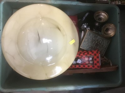 Lot 197 - Miscellaneous group of items including textiles, ceramics, plated wares, etc
