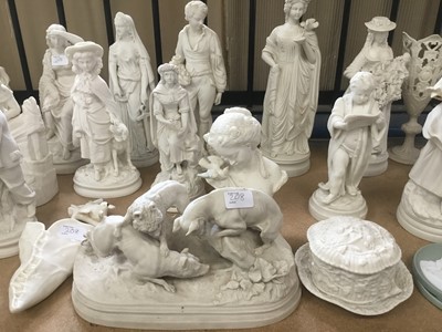 Lot 208 - Large collection of 19th century Parian porcelain figures to include animals and figures