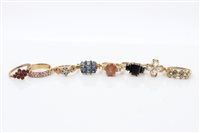 Lot 1518 - Group of gold and gem set dress rings -...