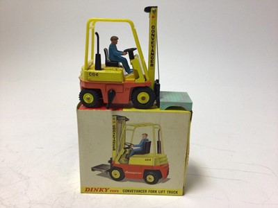 Lot 2032 - Dinky Aveling-Barford diesel roller No. 279, Muir-Hill 2/wl loader No. 437 plus Conveyancer fork lift truck No. 404 all boxed (3)