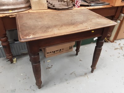 Lot 887 - Victorian side table on turned legs, 92cm wide, 56cm wide, 75cm high