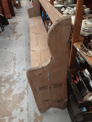 Lot 893 - Old pine bench, 210cm wide, 95.5cm high