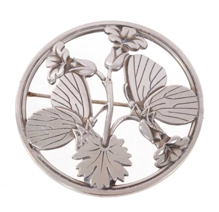 Lot 517 - Georg Jensen silver circular brooch