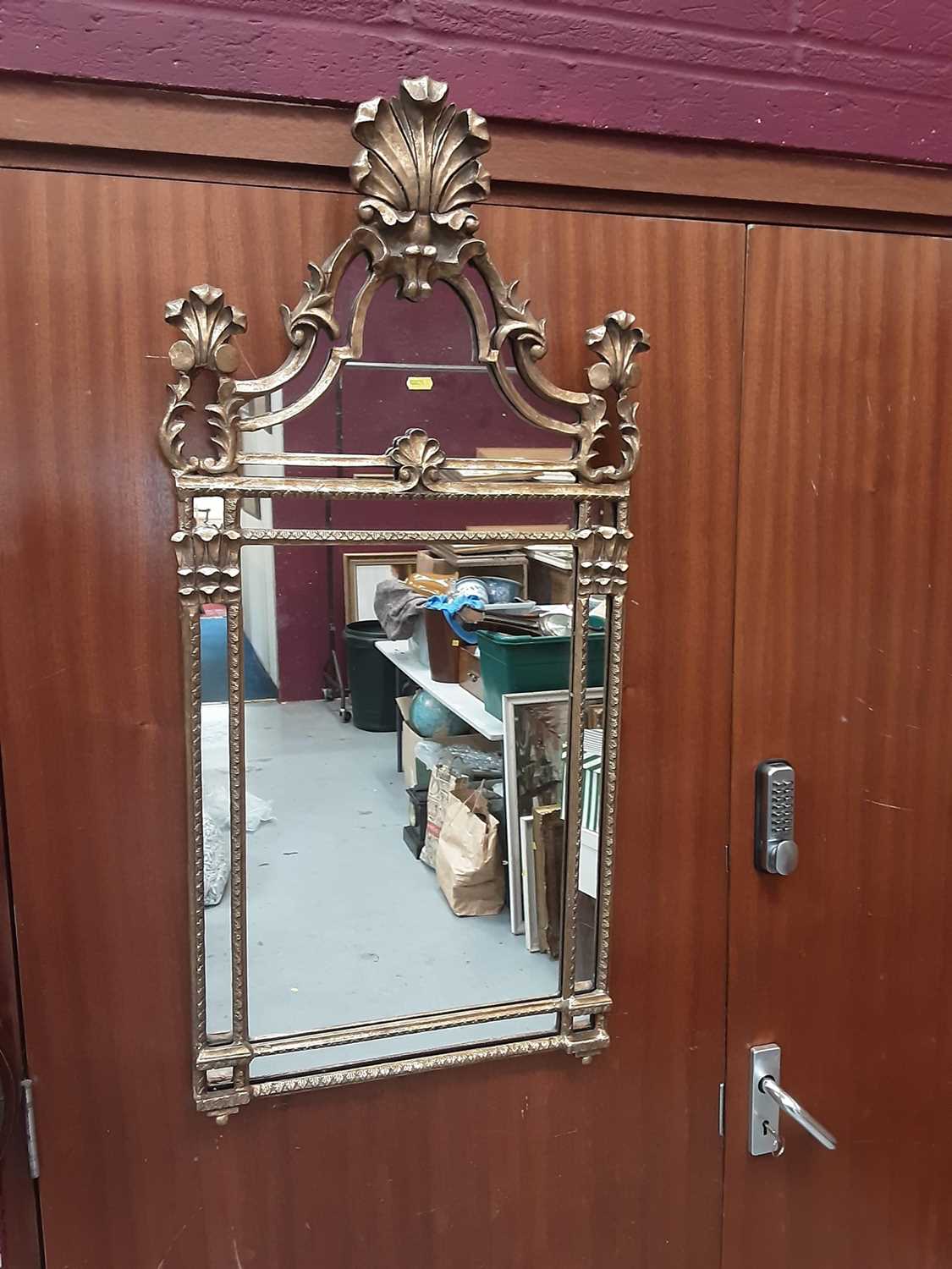 Lot 897 - Good quality gilt framed wall mirror, 51.5cm wide, 108cm high