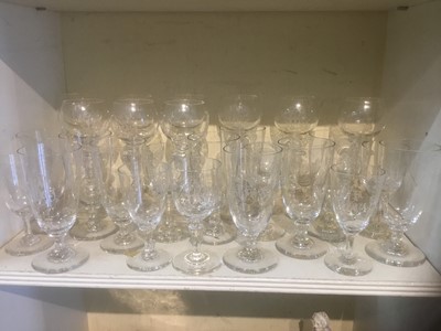 Lot 242 - Large set of good quality monogrammed glasses