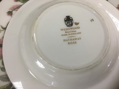 Lot 401 - Wedgwood tea service with pink rose decoration