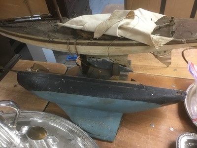 Lot 403 - Two Vintage pond yachts in need of restoration (2)