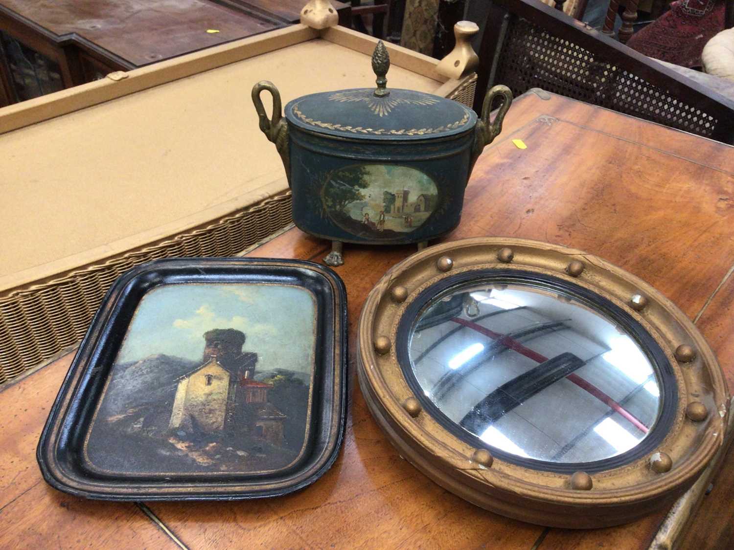 Lot 113 - 19th century toleware tray painted with a