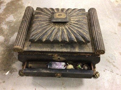 Lot 276 - Selection of copper and brass ware, plus classical style wooden box with drawer