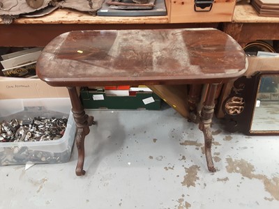 Lot 952 - Victorian inlaid walnut stretcher table, 92cm wide