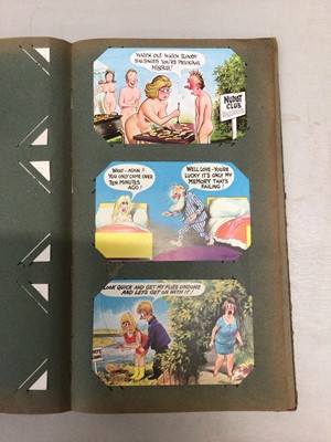 Lot 561 - Album of comic postcards, Bamforth, Garet, Sunshine, etc