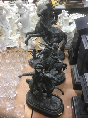 Lot 345 - Three 19th century spelter figures