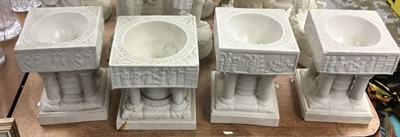 Lot 355 - Four 19th century Parian porcelain models of church fonts