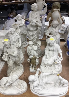 Lot 356 - Group of 19th century Parian porcelain figures